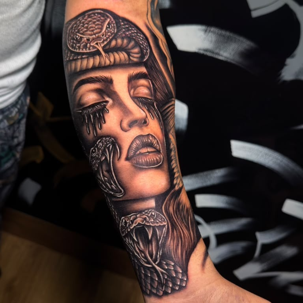 Eye coverup tattoo