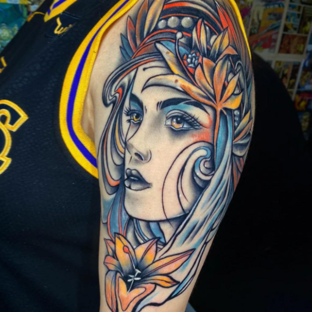 Geometric Planets Fine Details Tattoo