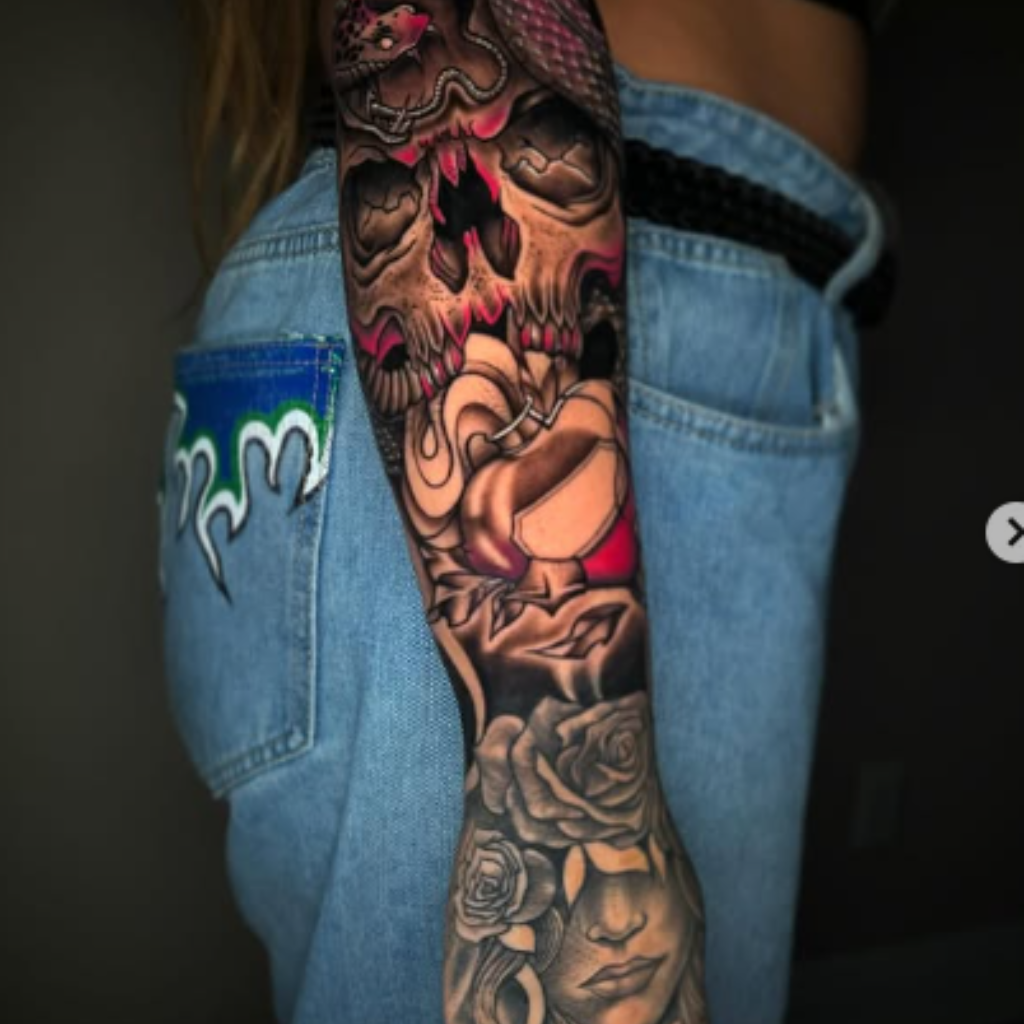 Statue Full Sleeve Tattoo