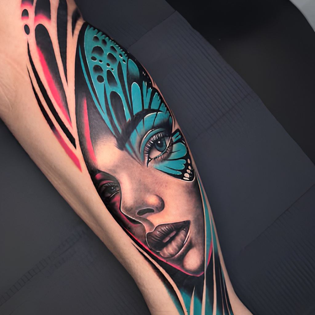 Melting Clock Surrealist Tattoo
